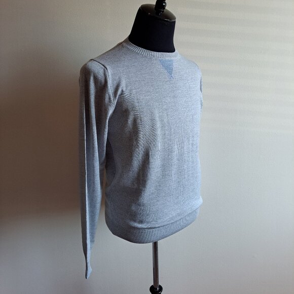 NEW Stenstroms Grey 100% Merino Wool College Crew Sweater Size S - Picture 4 of 16